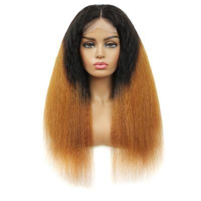 Kbeth Yaki Straight Bob Wig for Black Women Black and Brown Color Fashion Human Raw Virgin Wigs