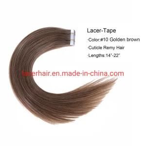 #10 Golden Brown Cheap Factory Wholesale Price Full Head Set PU Tape Hair Extensions 20pieces Indian Human Hair