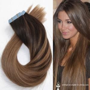 Best Selling Wholesale 100% Brazilian Virgin Remy PU Balayage 2/6# Hair Extension