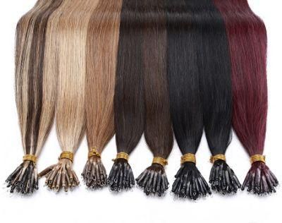 Hair Remy Nano Ring Links Human Hair Extensions 1g/S Keratin Straight European Micro Beads Hair Pieces