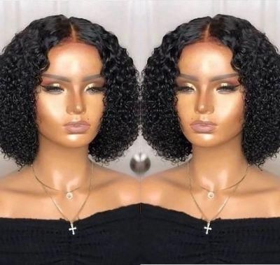 Glueless Kinky Curly Human Hair Bob Wig