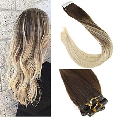 100% Human Hair Tape in Hair Extension (AV-TP18-4/613)