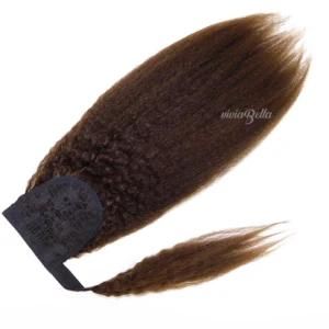 100% Human Hair Kinky Straight Ponytail Coarse Straight Human Hair Ponytail