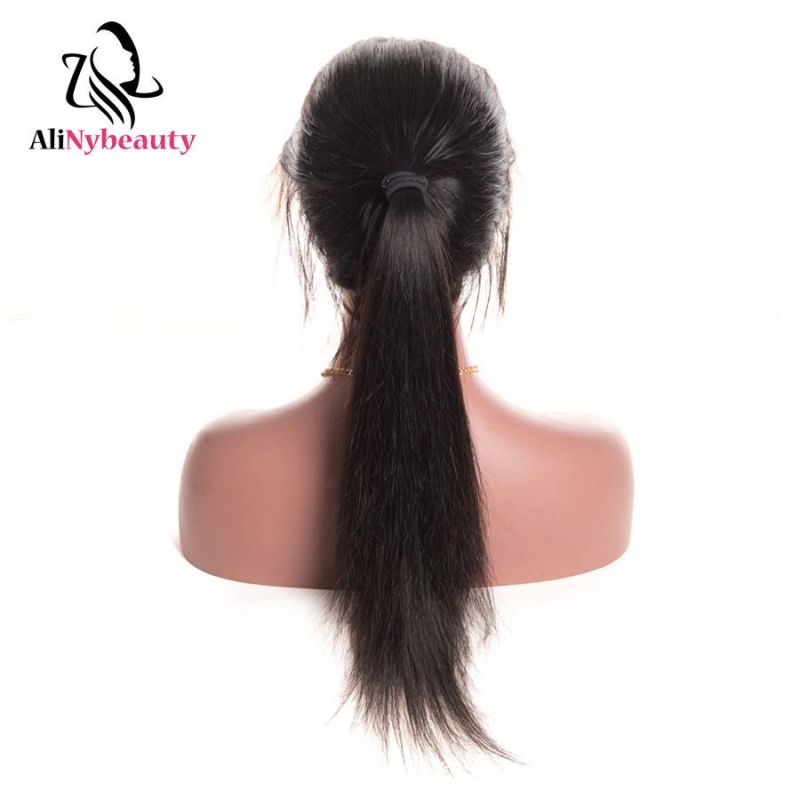 Alinybeauty Factory Price 100% Virgin Natural Straight Lace Front Wig