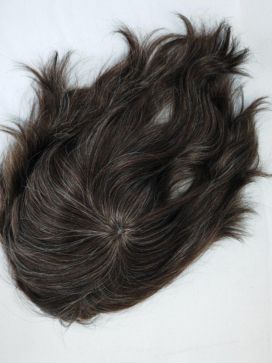 2022 Most Durable Custom Made Clear PU Base Injection Toupee Made of Remy Human Hair