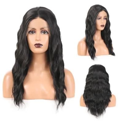 13X4 Synthetic Fiber Lace Front Middle Part Natural Body Wave Hair Wig