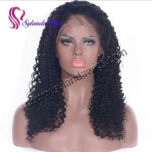 Curly Remy Brazilian Human Hair #1b Handmade Full Lace Wigs for Afro Black Women with Free Shipping