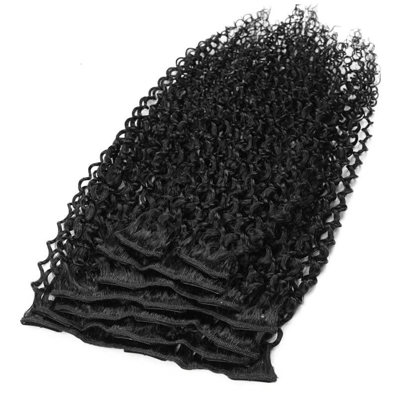 Kinky Curly 100% Human Hair Clips in Hair Extension