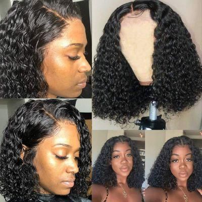 Lace Front Wigs Human Hair Curly Bob Wigs for Black Women 150% Density Pre Plucked Natural Hairline (4X4 lace closure)