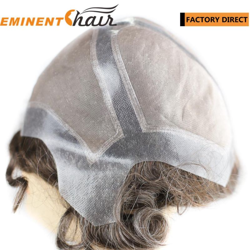 Custom Made Indian Hair Fine Mono Men′s Full Cap