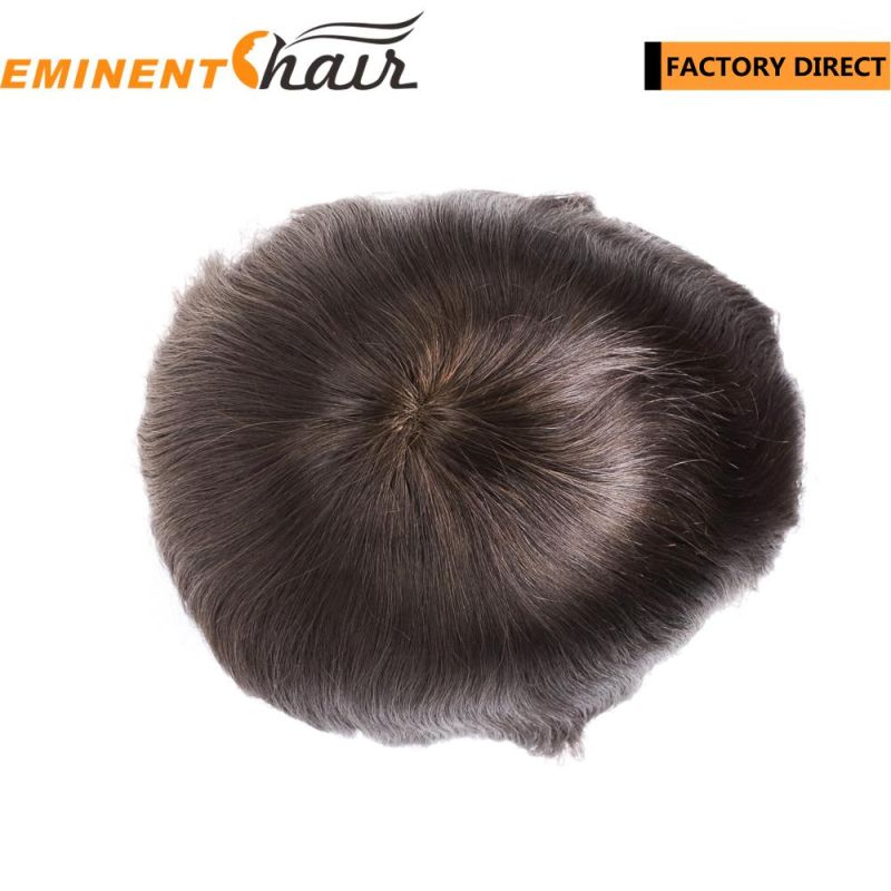 Human Hair Stock Men′s Lace Hair Replacement