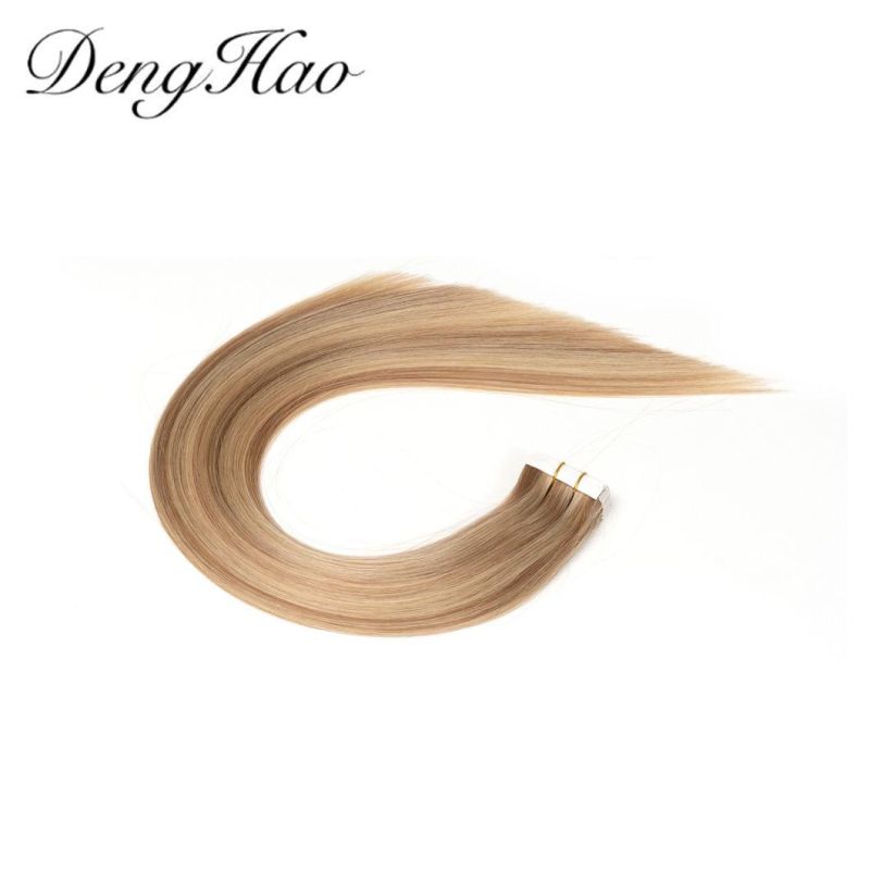 Denghao Hair Factory High Qulitity Double Drawn 100% Human Hair Tape Hair Extensions