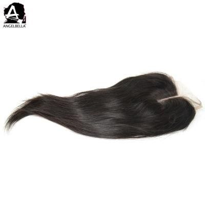 Angelbella Virgin Remy Human Hair Lace Closure 4X4 Silky Straight Closures and Frontals