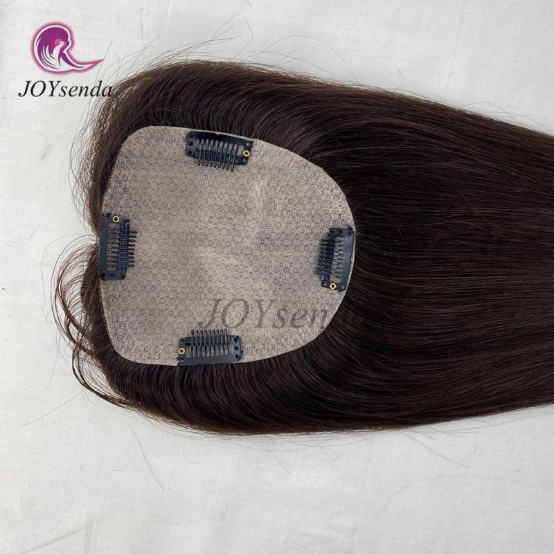 Dark Brown Remy Human Hair Injection Silk Base Skin Scalp Top Women Topper/Hair Topper/Wigs/Hair Pieces