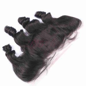 Brazilian Human Hair Weave Bundles Lace Frontal Closure