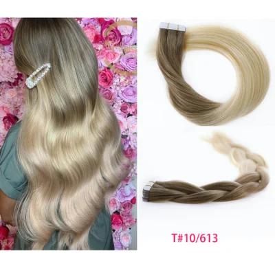 Tape in Remy Human Hair Extensions Multi Mixed Brown Blonde Colors Top Quality Hair No Dry No Shedding No Tangle