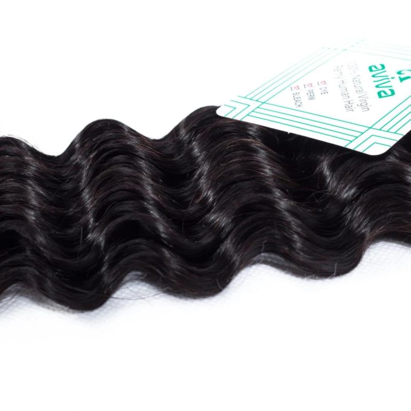 Deep Wave Peruvian Virgin Hair 100% Weave Human Hair Bundles Unprocessed Hair Extension Natural Color
