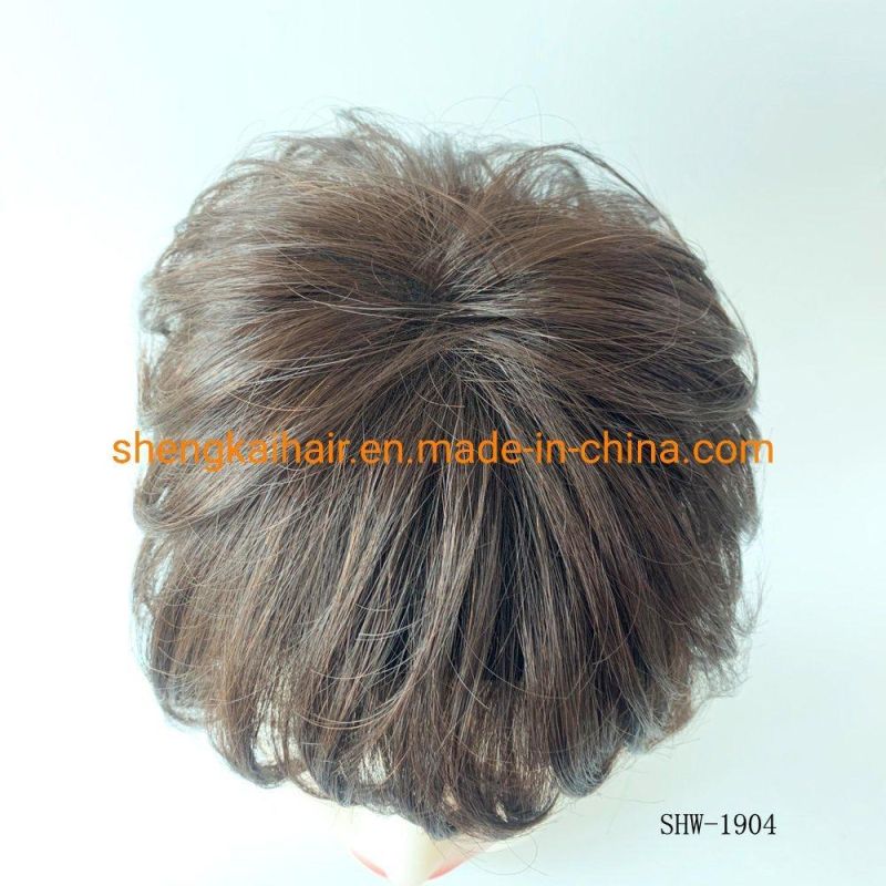 Wholesale Full Handtied Human Hair Synthetic Hair Mix Futura Short Hair Wig