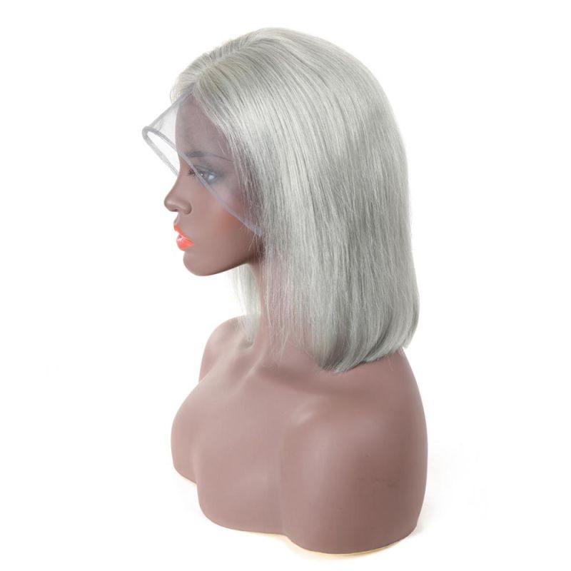 Kbeth Human Hair Wigs for Black Women Gift 2021 Summer Short Cut Remy Cool Soft Breathable Natural 100% Brazilian Grey Color Straight HD Full Lace Wigs Vendors