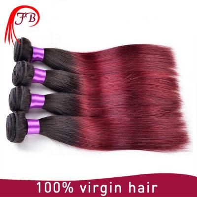 Mongolian Virgin Omber Red and Black Straight Human Hair Extension