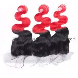Hot Sale Body Wave Ombre Virgin Hair Lace Frontal Closure Straight Indian Remy Hair Factory