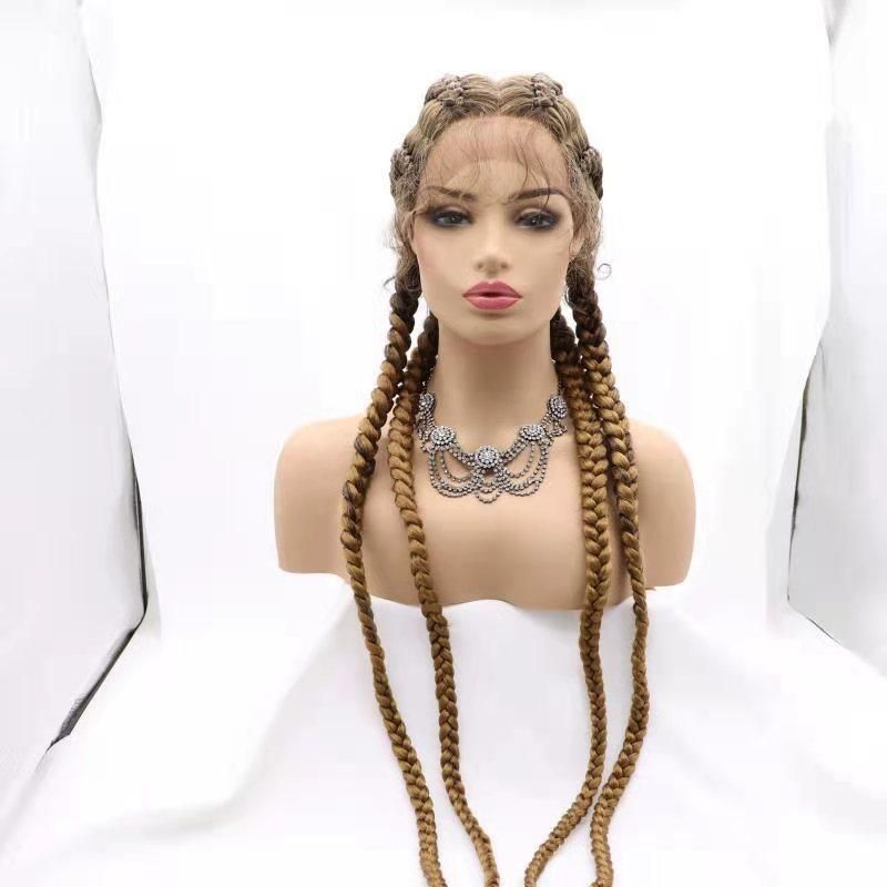 Wig Braided for Women Wholesale African Synthetic Micro Braided Lace Front Wig Cornrow Hair Braided Wigs for Black Women