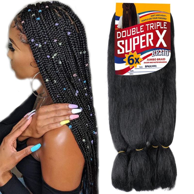 Expression Extension Crochet 24 Inch Synthetic Hair 6X Super Jumbo Braid Hair Braiding