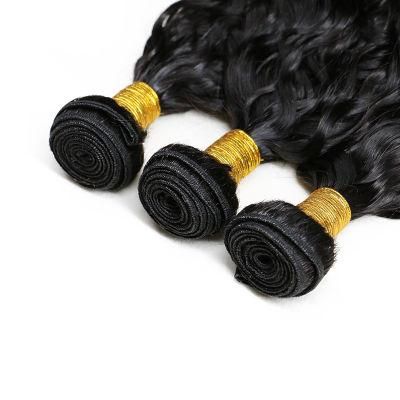 Peruvian Water Curly Virgin Hair Double Weft Human Hair Extension Natural Black