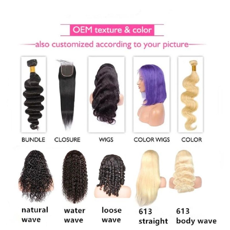 100% Brazilian Human Hair Wigs, 180% Density Pre Plucked Lace Closure Frontal Wigs for Black Women