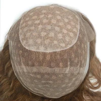 Human Hair Invisible Knots Silk Top Full Lace Hairpiece