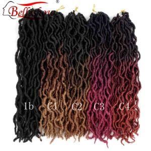 Belleshow 18 Inch 24 Stands 100g Synthetic Ombre Dreadlock Hair Braids Golden Locs Curly Africa Twist Goddess Faux Locs