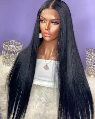 Wholesale 8-22 Inch Super Double Drawn Cuticle Aligned Hair Bone Straight Real Human Hair Lace Wigs