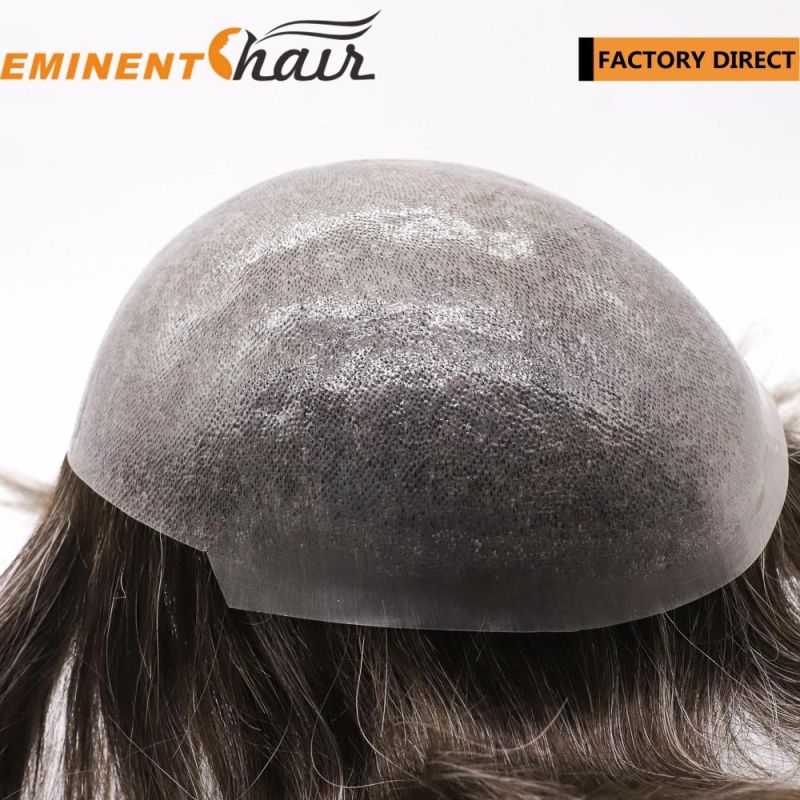 Natural Hair Line Stock Skin Remy Hair Replacement for Men