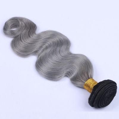 Color 1b/Grey Body Wave Brazilian Ombre Human Hair