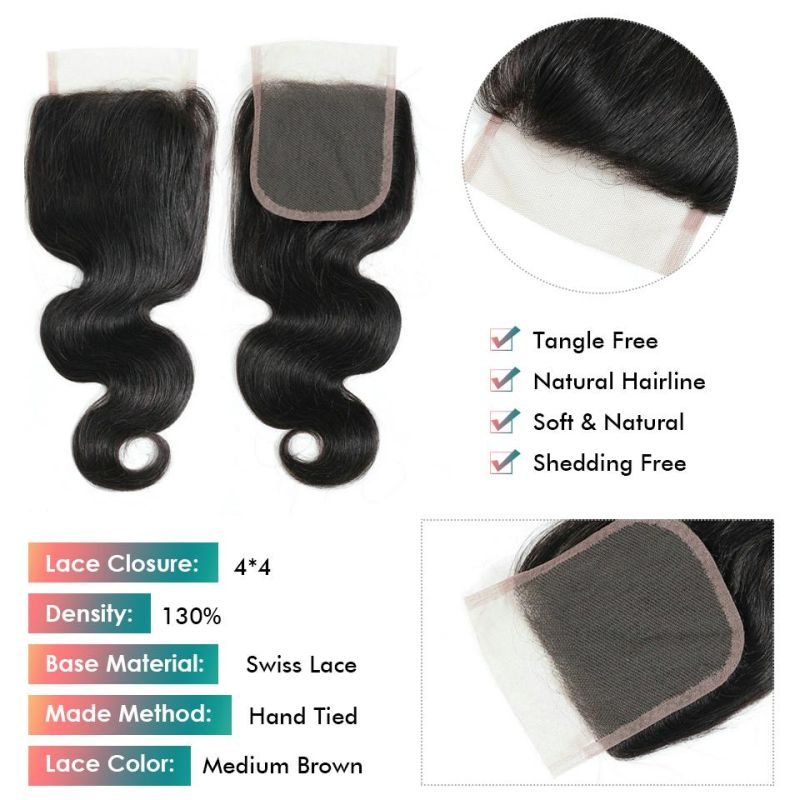 Body Wave Bundles with Closure Brazilian Hair Weave Bundles with Closure Natural Human Hair Bundles with Closure