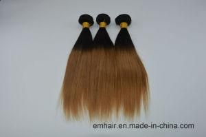 7A Unprocessed Peruvian Virgin Hair 2 Tone Ombre 1b 27 Straight Hair 3 Bundles Human Hair Weaves with Lace Closure