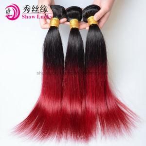 Promotion Two 2 Tone Colored 1b/Burgundy Red 99j Peruvian Virgin Human Hair Weave Bundles Straight Remy Ombre Hair