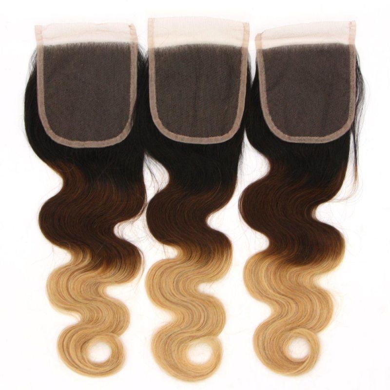 Long Lasting Handing Soft Ombre Color 1b/27 Human Hair Body Wave Bundles