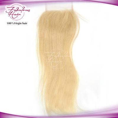 Chinese Virgin Hair 16 Inch Blonde 613 Lace Closure Straight