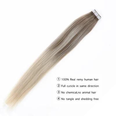 Tape Hair Extensions Human Machine Remy Straight Adhesive Invisible Skin Weft Tape Human Hair