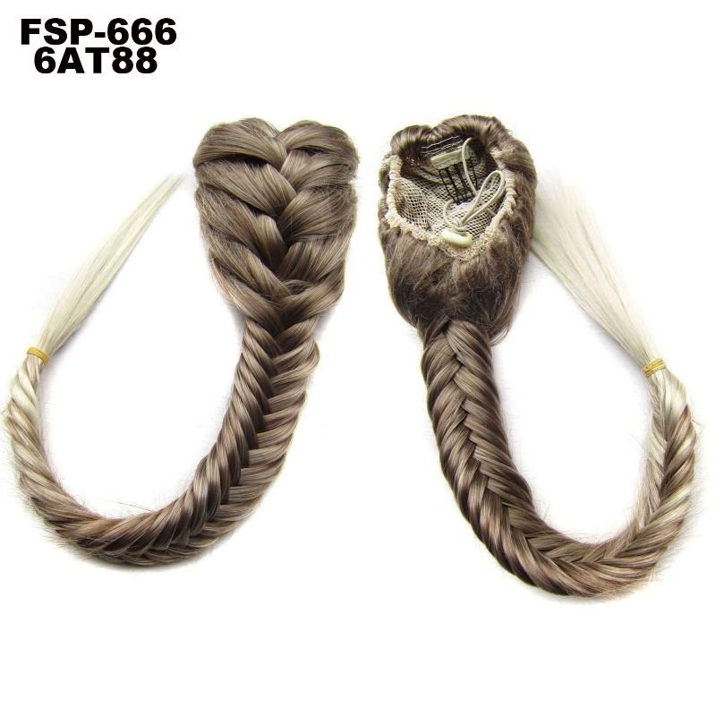Synthetic High Temperature Fiber Plait Clip in Hair Piece Bangs