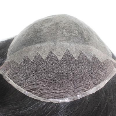 Injected Thin Skin Toupee with Lace Front Remy Hair Products