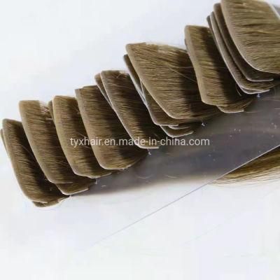 Top Quality Kanekalon Injection Invisible Darling Human Hair Virgin Tape Hair in Extension Color 4 22inch
