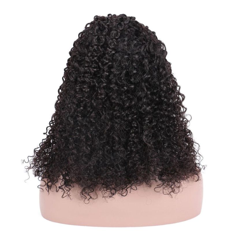 Wholesale Afro Kinky Jerry Curly Front Full Lace Human Hair Wig, Natural Black Long Curly Brazilian Hair Lace Wig for Black Women