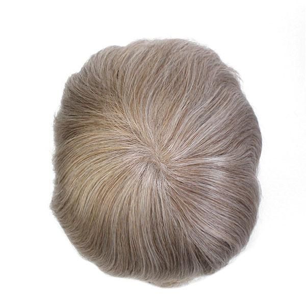 Transparent Thin Skin with PU Gauze Natural Human Hair Toupee