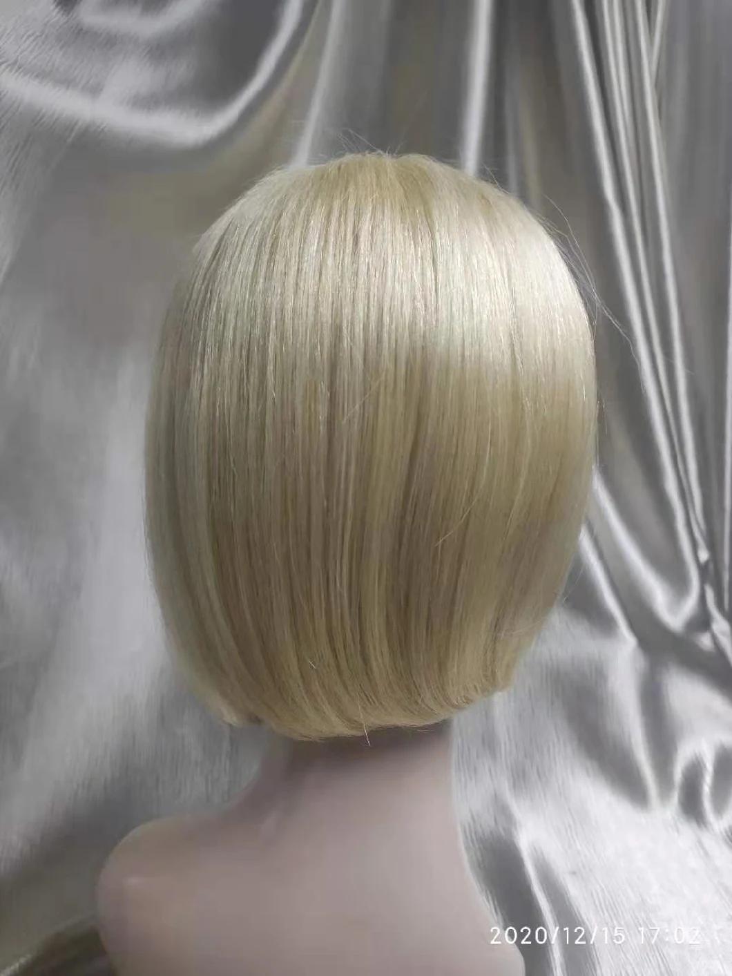 Large Stock Factory Price Short Human Hair Blonde Color Bob Wigs with T-Lace Part