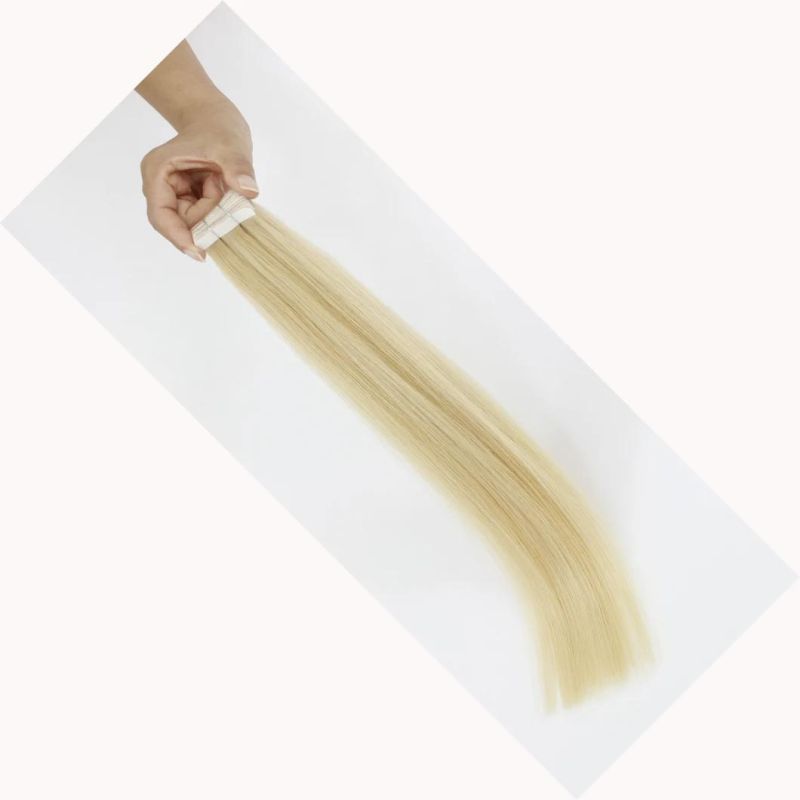 Tape in Extensions Brazilian Straight Human Hair Bundles 613 Color Remy Human Hair Extensions