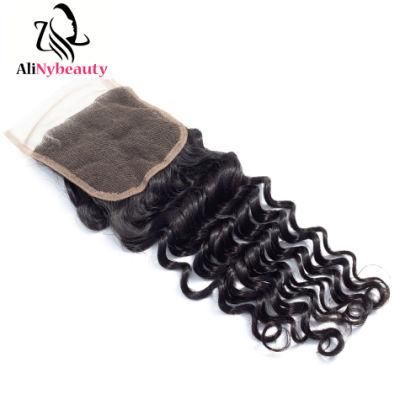 Malaysian Human Hair Deep Wave Lace Closure