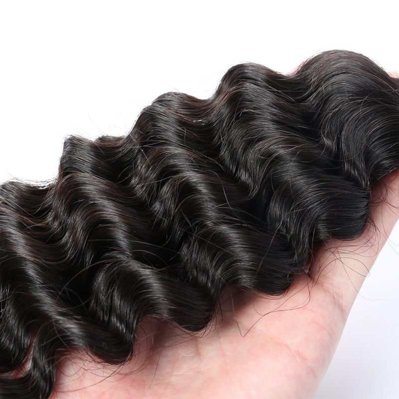 Peruvian Deep Wave Human Hair Bundles 1 Bundle Remy Hair Natural Color Hair Extension