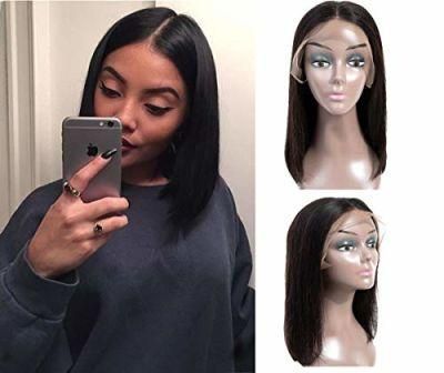 Short Bob Wigs Lace Front Human Hair Middle Part 12 Inch